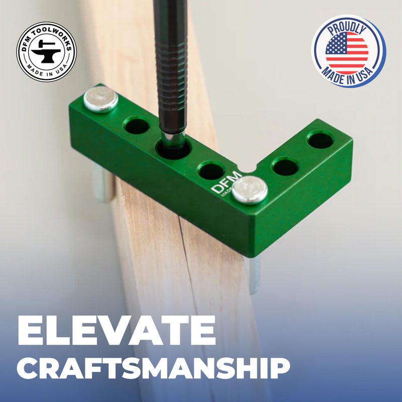 DFM Tool Works Small Square and Center Finder - Mini Square Tool with 11/32" Center Marking Hole Woodworking, Carpenter Engineering Square, Center Marking Tool, Made in USA - Blue - Image 5